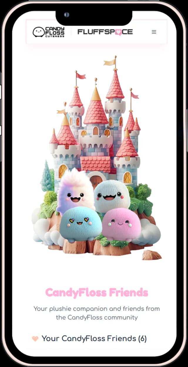 The CandyFloss Friends castle screen in FluffSpace