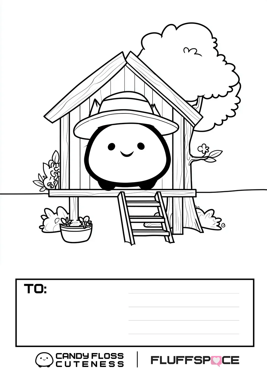 The TO: message panel at the foot of every colouring page